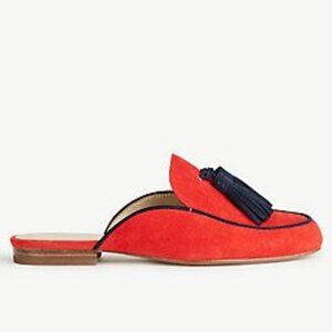 ANN TAYLOR Alesia Suede Tassel Loafer Slides